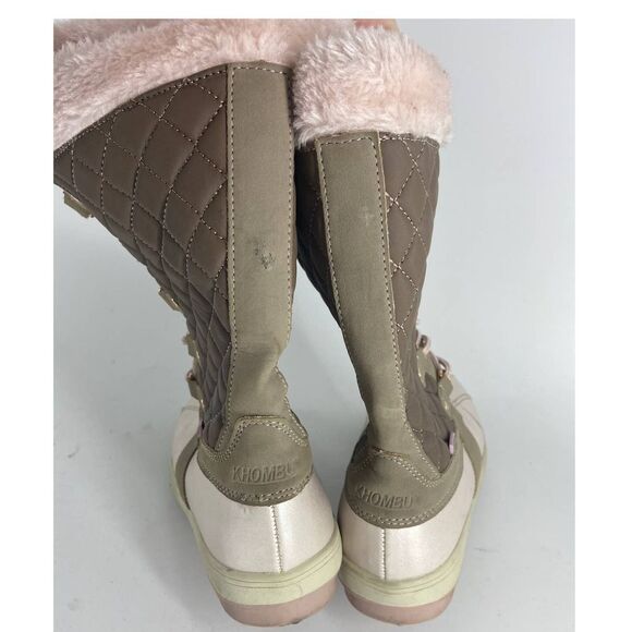 Khombu Pink Brown Tall Zip Winter Boot Girls 5 - Picture 6 of 6